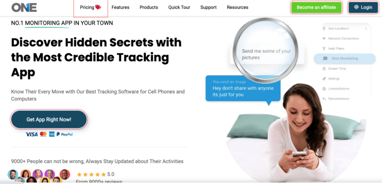 TheOneSpy Text Messages App
